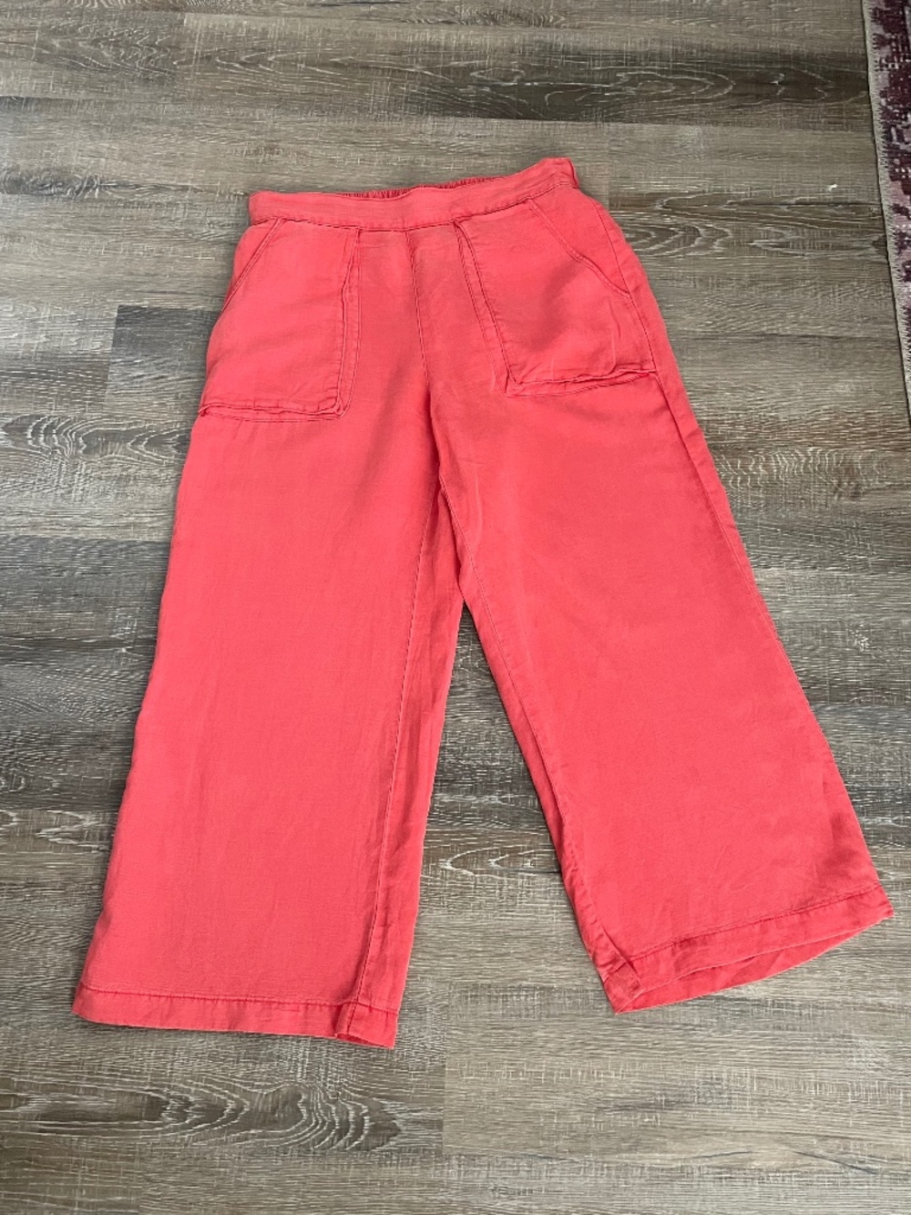 Wide Leg Ankle Length Linen Blend Pants Size Large